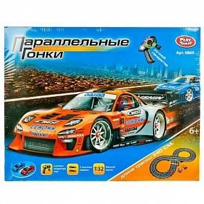 Трек с ручным генератором и машинками, длина трассы 240 см. (Play Smart, A144-H06163sim)